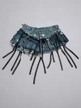 Load image into Gallery viewer, WANDERING STAR - UK 6/US 2 Reworked Denim Mini Skirt #008
