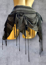 Load image into Gallery viewer, DARIA - *Ready to Ship* Black & Silver Lurex Hitch Hanky Skirt UK 6/US 2