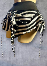 Load image into Gallery viewer, PASHA - *Ready to Ship-* Black & White Stripe Mini Hanky Skirt UK 6-8/US 2-4/EU 34-46