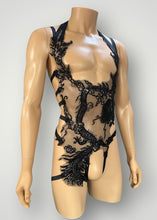 Load image into Gallery viewer, BLACK DRAGON - Beaded Mesh Bodycage