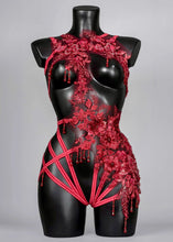 Load image into Gallery viewer, BLOOD COUNTESS - Couture Beaded Lace Bodycage