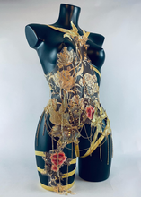 Load image into Gallery viewer, ARTEMISIA - Golden Lace & Rhinestone Chandelier Bodycage
