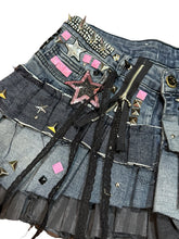 Load image into Gallery viewer, WANDERING STAR - UK 10/US 6 Reworked Denim Mini #0012
