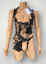 Load image into Gallery viewer, BLACK DRAGON - Beaded Mesh Bodycage