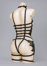 Load image into Gallery viewer, MAGIE NOIRE - Couture Black Beaded Lace Bodycage