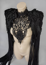 Load image into Gallery viewer, BLACK MASS - 3 Piece Gothic Couture Lace Fringed Shoulder Harness