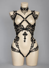 Load image into Gallery viewer, TENEBRAE - Gothic Black Lace Bodycage