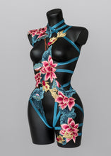 Load image into Gallery viewer, BLUE LAGOON - Tropical Lotus Lace Bodycage