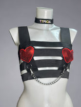 Load image into Gallery viewer, YANK MY CHAIN - Punk Black  Heart Top with Chain
