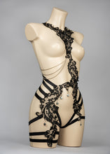 Load image into Gallery viewer, L'APPEL DU VIDE - Black Studded Lace Bodycage