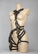 Load image into Gallery viewer, L'APPEL DU VIDE - Black Studded Lace Bodycage