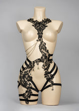 Load image into Gallery viewer, L'APPEL DU VIDE - Black Studded Lace Bodycage