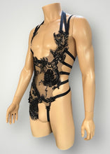 Load image into Gallery viewer, BLACK DRAGON - Beaded Mesh Bodycage