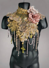 Load image into Gallery viewer, MILAN - Stunning Gold &amp; Pink Lace Pearl Collar
