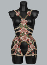 Load image into Gallery viewer, EVERY ROSE HAS A THORN - Golden Spiked Lace Bodycage
