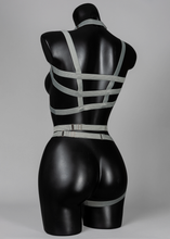 Load image into Gallery viewer, JUSTICE - Dove Grey Asymmetric Punk Harness Top