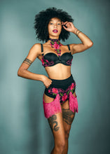 Load image into Gallery viewer, INDIANA - Fringed Lace Shimmy Briefs & Shelf Bra Set