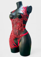 Load image into Gallery viewer, MELEYS - Red Dragon Beaded & Sequin Bodycage
