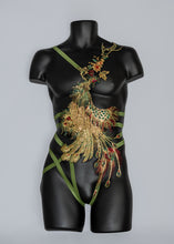 Load image into Gallery viewer, MAYURAH - Gold Sequin Peacock Bodycage