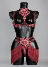 Load image into Gallery viewer, ALABAMA - Fringed Lace Shimmy Briefs & Shelf Bra Set