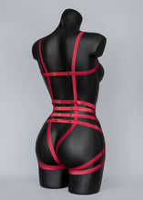 Charger l'image dans la galerie, SALEM FLAME - Red Sequin Lace Bodycage & Tulle Shrug