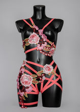 Carica l'immagine nel visualizzatore di Gallery, SANTORINI SUNSET - Pink & Orange Flower Cage Bra