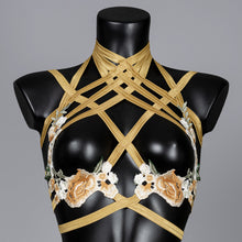 Cargar imagen en el visor de la galería, SUMMER OF LOVE - Yellow Rose Cage Bra