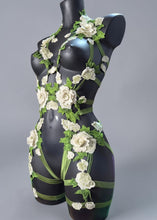 Charger l'image dans la galerie, PERSEPHONE SNOW - *Made to Order* Ivory & Green Lace Goddess Bodycage
