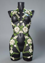 Charger l'image dans la galerie, PERSEPHONE SNOW - *Made to Order* Ivory & Green Lace Goddess Bodycage