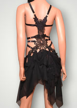 Charger l'image dans la galerie, SARANDA - *Ready to Ship* Black Lace Bodycage Fairy Dress UK 6-10/US 2-6/EU 34-38