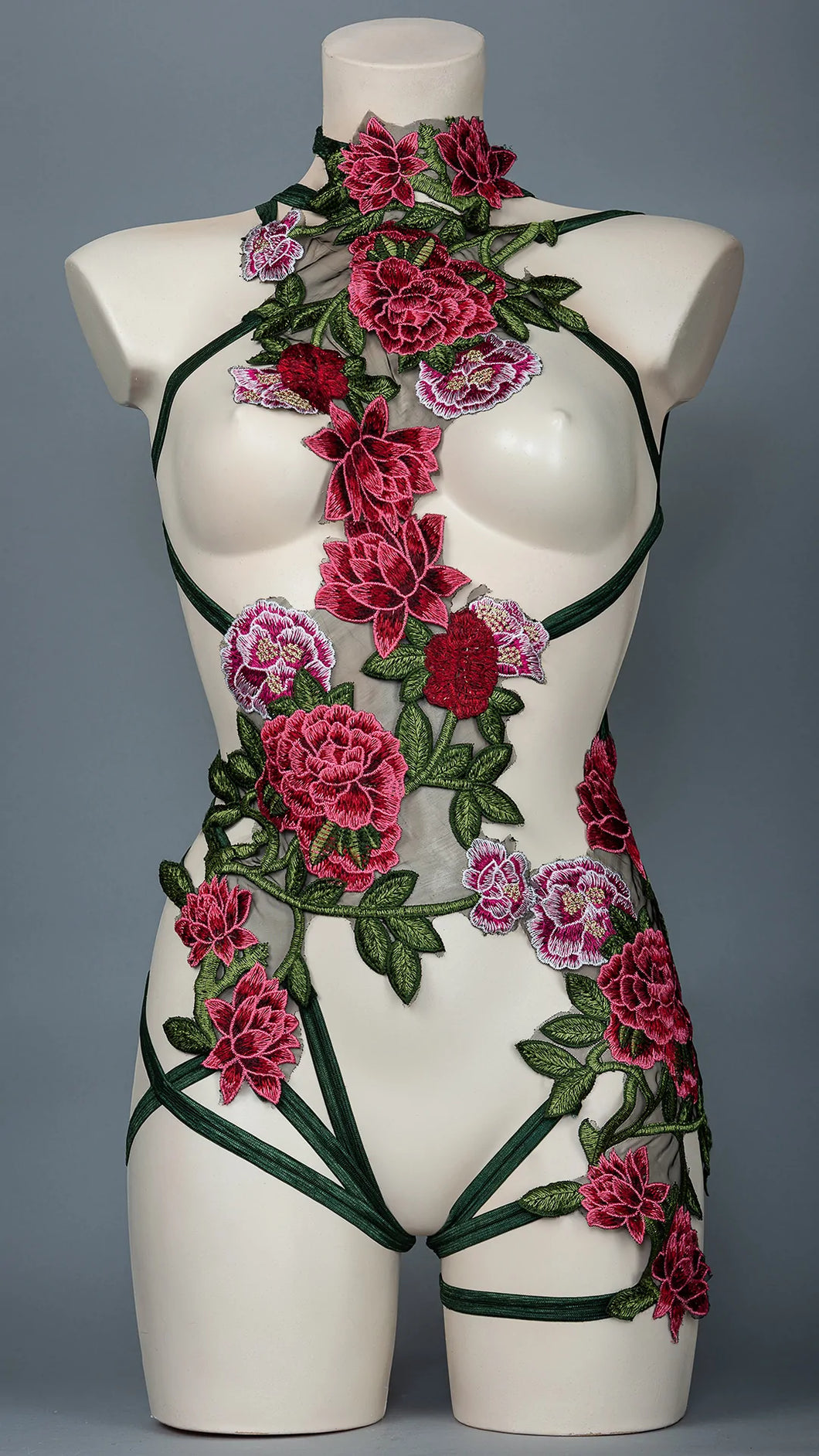 *RTS - DIONYSIA - Embroidered Flower Bodycage UK 16-18/US 12-14