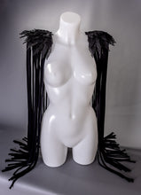 Load image into Gallery viewer, BLACK MASS - 3 Piece Gothic Couture Lace Fringed Shoulder Harness