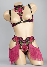 Load image into Gallery viewer, INDIANA - Fringed Lace Shimmy Briefs & Shelf Bra Set