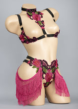 Load image into Gallery viewer, INDIANA - Fringed Lace Shimmy Briefs & Shelf Bra Set