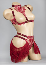 Load image into Gallery viewer, ALABAMA - Fringed Lace Shimmy Briefs & Shelf Bra Set