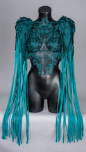 Load image into Gallery viewer, TEMPTATION - Teal Lace Harness & Fringed Epaulettes