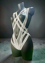 Carica l'immagine nel visualizzatore di Gallery, WHITE VIPER - Stretch Mesh Snake Bodycage
