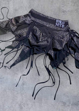 Load image into Gallery viewer, DARIA - *Ready to Ship* Black &amp; Silver Lurex Hitch Hanky Skirt UK 6/US 2
