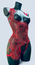 Carica l&#39;immagine nel visualizzatore di Gallery, MELEYS - Red Dragon Beaded &amp; Sequin Bodycage
