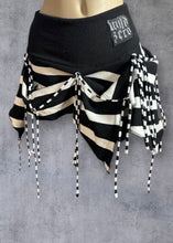 Load image into Gallery viewer, SASKIA - *Ready to Ship* Black &amp; White Stripe Hanky Mini Skirt UK 8-10/US 4-6
