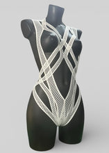 Load image into Gallery viewer, WHITE VIPER - Stretch Mesh Snake Bodycage

