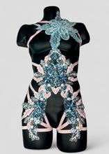 Load image into Gallery viewer, HEAVEN - Blue &amp; Pink Beaded Sequin Bodycage
