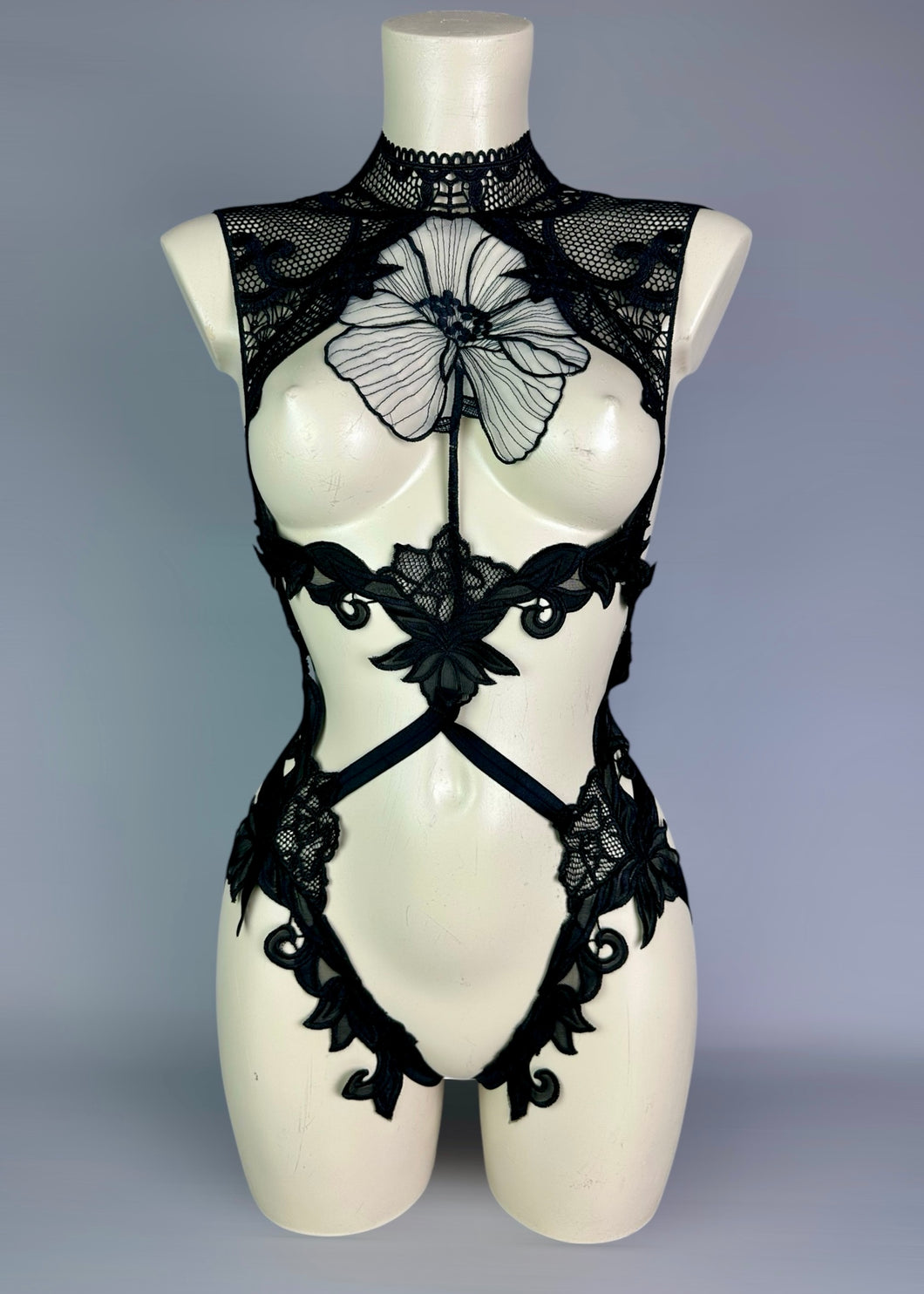 *RTS* BERLIN - OOAK Black Lace Bodycage UK 6-8