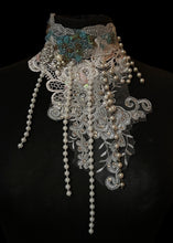 Load image into Gallery viewer, LILYA - Vintage Lace &amp; Pearl Collar
