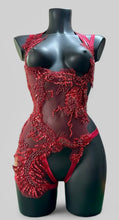 Charger l&#39;image dans la galerie, MELEYS - Red Dragon Beaded &amp; Sequin Bodycage
