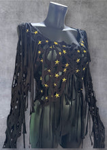 Cargar imagen en el visor de la galería, KATYA - *Ready to Ship!* Tattered Black Reworked Gothic Top UK 12/US 8
