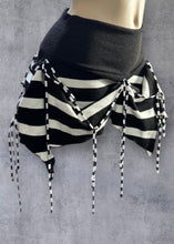 Load image into Gallery viewer, SASKIA - *Ready to Ship* Black &amp; White Stripe Hanky Mini Skirt UK 8-10/US 4-6
