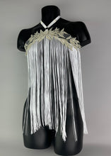 Load image into Gallery viewer, DAWNSTAR- Gold &amp; White Fringe Top
