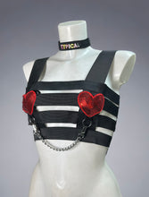 Load image into Gallery viewer, YANK MY CHAIN - Punk Black  Heart Top with Chain
