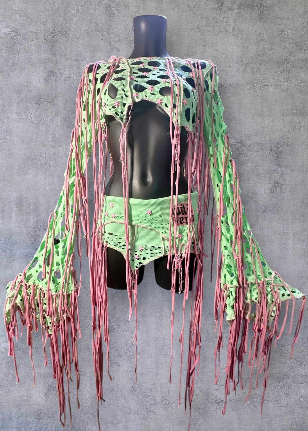 WATERMELON SUGAR HIGH - Mint & Pink Wasteland Rave Set *Made to order*
